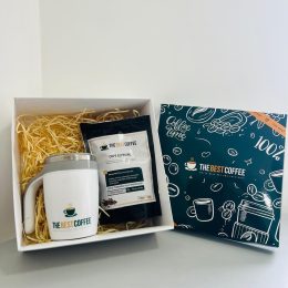 Kit 01 (Caneca mixer, café 250g, palhas, caixa pesonalizada)